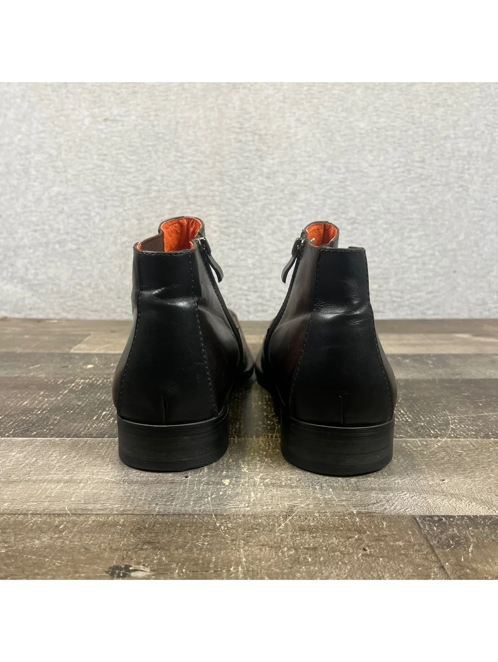 Robert Wayne Leather Ankle Boots Men's Size 8 brown Motorcycle Style Dress Shoes